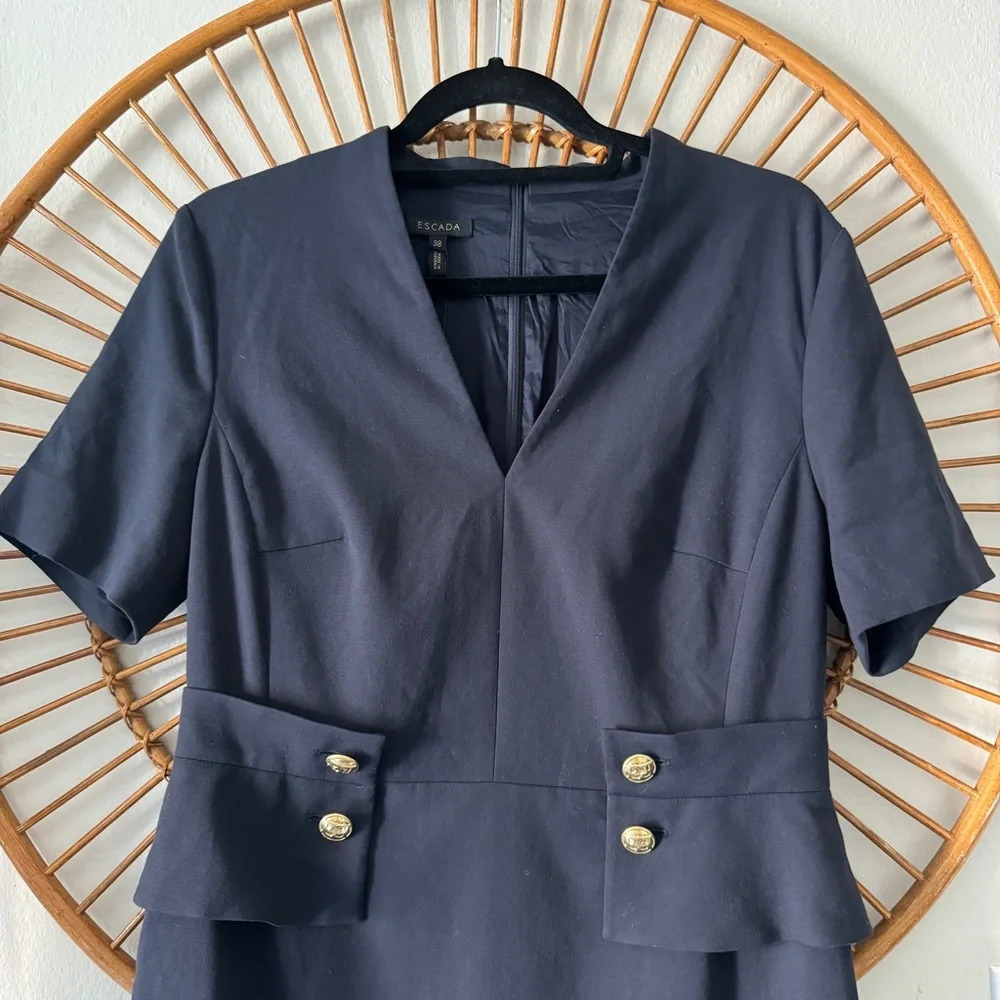 NWT Escada Dajadanan V-Neck sailor  Sheath Dress size 38/8 - Picture 4 of 14